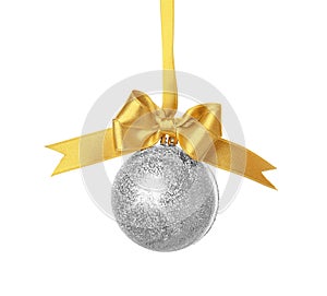 Beautiful Christmas ball with ribbon