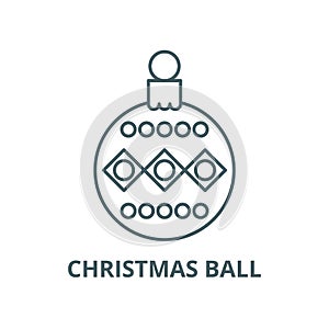 Beautiful christmas ball vector line icon, linear concept, outline sign, symbol