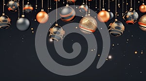 Beautiful Christmas balls banner with text space