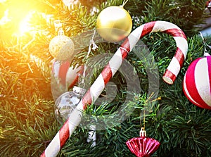 beautiful Christmas balls and decorations gifts new year celebration Cheerfulness, happiness