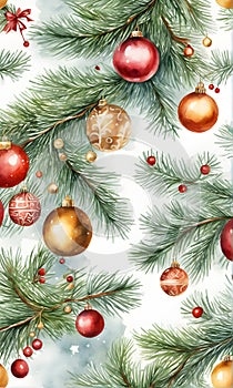 Beautiful Christmas Balls Winter Background Digital Template Design - ai generated