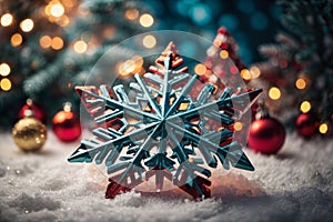 Beautiful Christmas decoration with a snowflake star - cchristmas theme