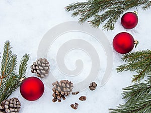 Beautiful Christmas Decorations border with copy-space