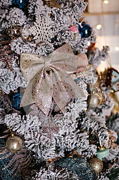 Beautiful Christmas details in decorated room