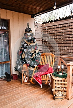 Beautiful Christmas details in decorated room