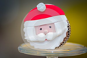 Beautiful christmas holiday sannta claus muffin