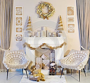 Beautiful Christmas interior decoration