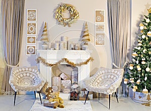 Beautiful Christmas interior decoration