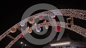 Beautiful Christmas lights , city decoration at nigh time in Austria