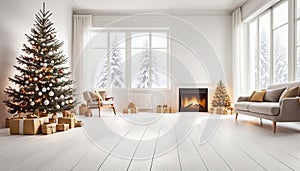 Beautiful christmas room with copy space