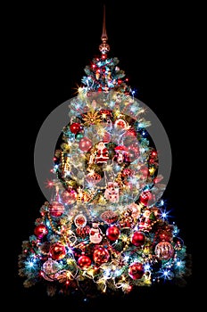 Beautiful Christmas tree on a black background. new year concept