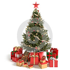 Beautiful Christmas Tree and Gifts