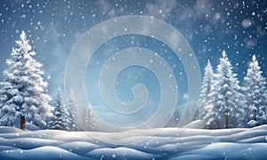 Beautiful Christmas Winter Landscape Background Digital Template Design - ai generated