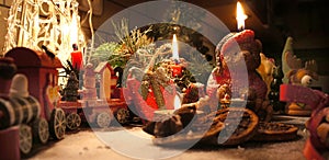 Beautiful Christmas wreath with candles