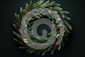 Beautiful Christmas wreath. Generative AI