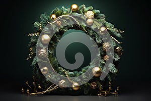 Beautiful Christmas wreath. Generative AI