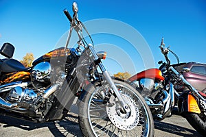 Beautiful chrome classic motorcycle