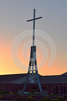 Beautiful Church Cross and Sunset