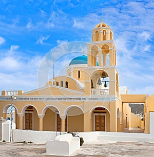 Beautiful Church Of Saint George In Oia, Santorini island, Cyclades, Greece