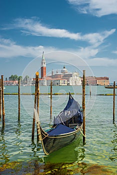 Beautiful Church of San Giorgio Maggiore and gondolas, Venice, I