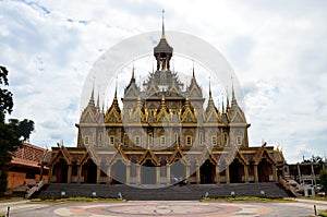 Beautiful of church or ubosot of Wat Tha Sung or Wat Chantharam