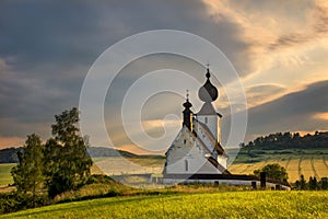 Beautiful church with wooden dome on in Zehra, Slovakia.