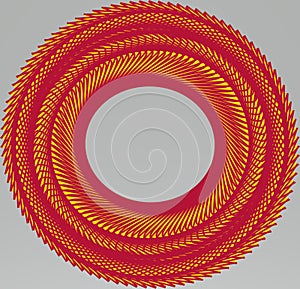 A Beautiful circular pattern golden yellow and red. photo