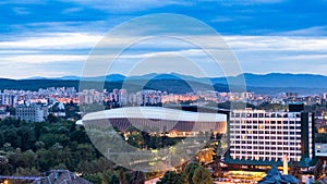 Cluj Napoca city centre as seen from Cetatuia Hill near by