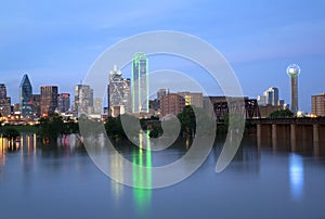 Beautiful city Dallas skyline at night