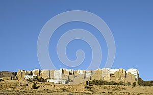 Beautiful city of SHIBAM in the desert in the Hadramaut Yemen. photo