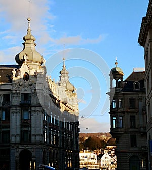 Beautiful city of Zurich on a sunny day, Switzerland