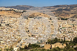 Beautiful cityscape of Arabic medina in Fez, Morocco, Africa