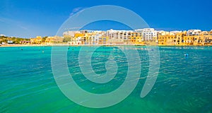 Beautiful cityscape of Birzebbuga, a small town in Malta