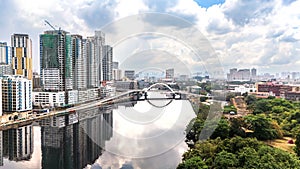 Beautiful cityscape of Manila, Philippines taken by drone