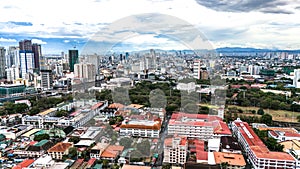 Beautiful cityscape of Manila, Philippines taken by drone