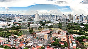 Beautiful cityscape of Manila, Philippines taken by drone