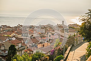 Beautiful cityscape of Piran, Slovenia, Europe. Traveling concept background. Magnificent Mediterranean landscape.