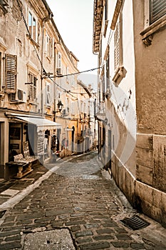 Beautiful cityscape of Piran, Slovenia, Europe. Traveling concept background. Magnificent Mediterranean landscape.