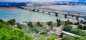 A beautiful cityscape of Vijayawada, Andhrapradesh, India