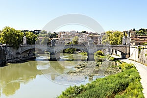 Beautiful Cityscapes of The Tiber (Fiume Tevere) in Rome, Italy.