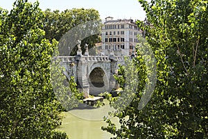 Beautiful Cityscapes of The Tiber (Fiume Tevere) in Rome, Italy.