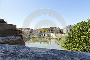 Beautiful Cityscapes of The Tiber (Fiume Tevere) in Rome, Italy.