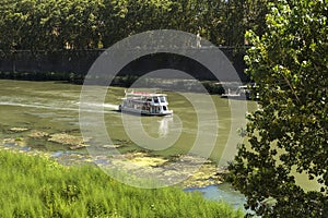 Beautiful Cityscapes of The Tiber (Fiume Tevere) in Rome, Italy.