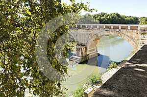 Beautiful Cityscapes of The Tiber (Fiume Tevere) in Rome, Italy.