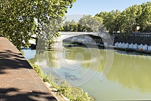 Beautiful Cityscapes of The Tiber (Fiume Tevere) in Rome, Italy.