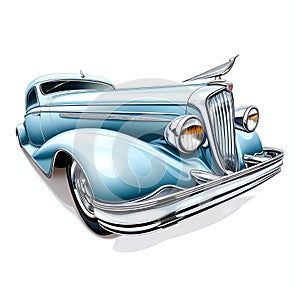 beautiful Classic car hood ornament clipart illustration