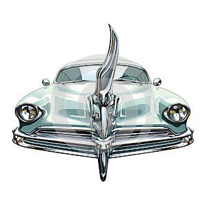 beautiful Classic car hood ornament clipart illustration