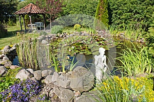 Beautiful classical garden fish pond