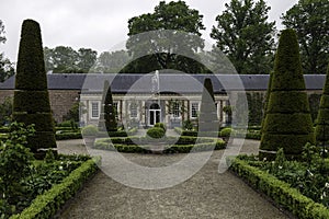 Beautiful classical gardens embrace the commandery Alden Biezen in Bilzen, Belgium.