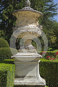 Beautiful classical gardens of La Granja de San Ildefonso, monum